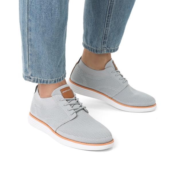 [KnitFlex Breeze] Men's Knitted Oxford Sneaker Shoes - GREY - 6